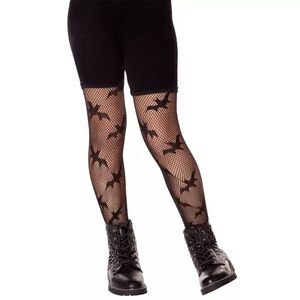 Spirit Halloween Black Vampire Bat Mesh Tights
